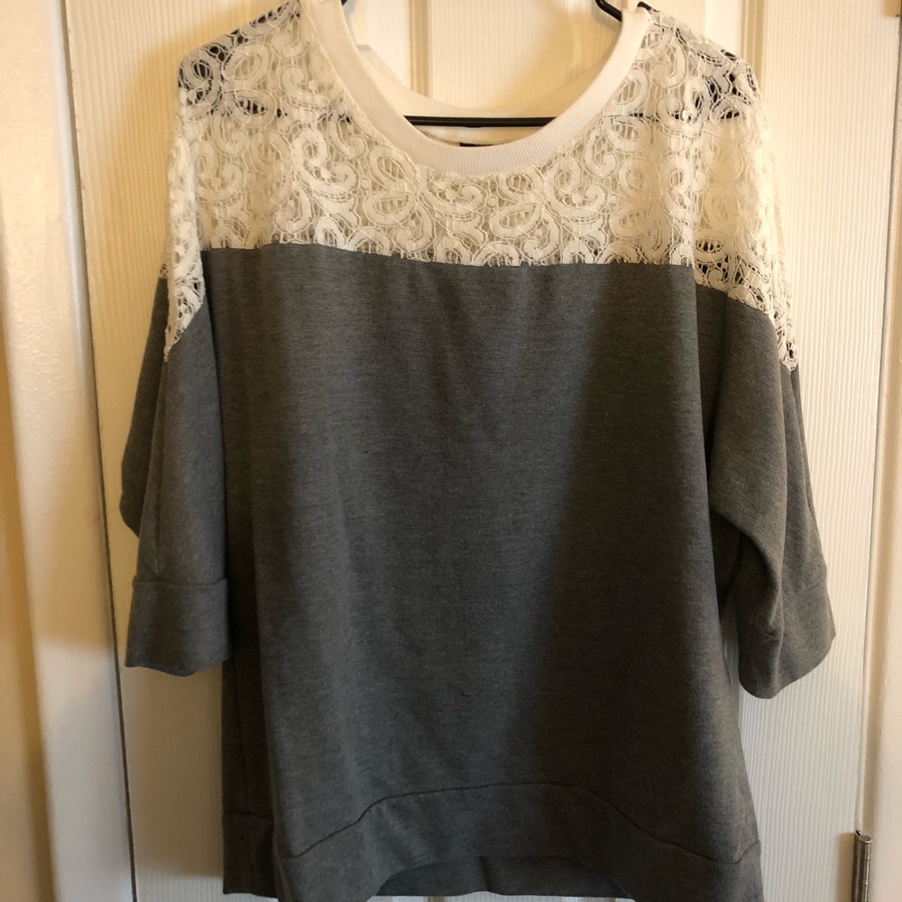 A.N.A Grey Lace Sweater